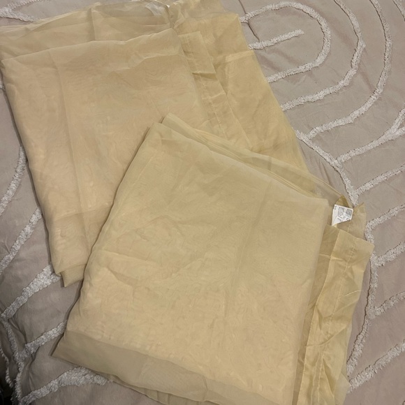 Elegant Yellow Sheer Curtains. Set of 2. - Picture 2 of 4